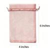 100 Count Gift Organza Bag Blush Pink Drawstring 4x6 inch for Baby Shower,Christmas,Wedding,Party Favors,Bridal Shower,30th Birthday,Sheer Fabric Mesh Clear Wrap Tulle PACKAGE Sachet for Jewelry,Candy view 2