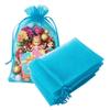 100 Pieces Gift Organza Bags Aqua Blue Drawstring 4x6 inch for Baby Shower,Christmas,Wedding Guests,Party Favors,Bridal Shower,Birthday,Sheer Fabric Mesh Clear Wrap Sachet for Jewelry,Candy,Cosmetic view 1