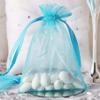 100 Pieces Gift Organza Bags Aqua Blue Drawstring 4x6 inch for Baby Shower,Christmas,Wedding Guests,Party Favors,Bridal Shower,Birthday,Sheer Fabric Mesh Clear Wrap Sachet for Jewelry,Candy,Cosmetic view 3