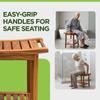 GREENTEAK Premium 22" Teak Wood Shower Bench with Shelf, 2-Tier Waterproof Teak Shower Stool, Non-Slip Feet for Enhanced Safety, Spa Bath Seat for Bathroom, Indoor & Outdoor Use, 300 lb Capacity view 2