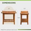 GREENTEAK Premium 22" Teak Wood Shower Bench with Shelf, 2-Tier Waterproof Teak Shower Stool, Non-Slip Feet for Enhanced Safety, Spa Bath Seat for Bathroom, Indoor & Outdoor Use, 300 lb Capacity view 3