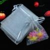 100 Pc Gift Organza Bags Grey Drawstring 5x7 inch for Baby Shower,Christmas,Rustic Wedding,Party Favors,Bridal Shower,Birthday,Bridesmaid,Sheer Fabric Mesh Clear Wrap Gauze Sachets for Jewelry,Candy view 4