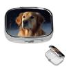 Pill Box 2 Compartment Small Pill Case for Purse & Pocket Golden Retriever Pill Box Cute Vitamins Fish Oil Supplements Storage Box Portable Pill Containe Travel Gift view 1