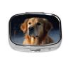 Pill Box 2 Compartment Small Pill Case for Purse & Pocket Golden Retriever Pill Box Cute Vitamins Fish Oil Supplements Storage Box Portable Pill Containe Travel Gift view 3