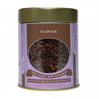 Cloves | 100gm Tin 100% Pure & Natural, Farm Fresh, Non-Adulterated, No Added Color or Preservatives Perfect for Masala Chai, Tadka & Aromatic Dishes