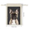 IOLVSHGH French Bulldog Empty Sachet Bags 8 PCS Cotton Muslin Bags with Drawstring Small Cloth Gift Pouches 6.7x4.9 Inch Burlap Bag Drawstring for Spice Tea Jewelry Wedding Party view 2