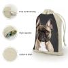 IOLVSHGH French Bulldog Empty Sachet Bags 8 PCS Cotton Muslin Bags with Drawstring Small Cloth Gift Pouches 6.7x4.9 Inch Burlap Bag Drawstring for Spice Tea Jewelry Wedding Party view 3