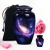 Blue Cosmos Galaxy Large Urns for Human Ashes Adult Female & Male - Small Burial Urns for Adult Human Ashes - Combo 1 Large 1 Keepsake view 1