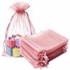 4x6 inch Organza Gifts Bags Drawstring for Travel Jewelry,Candy,50 Pc Blush Pink Sheer Fabric Clear Mesh Wrap Rope Satin Sachet for Baby Shower,Birthday,Christmas,Party Favors,Bridal Shower,Wedding view 1