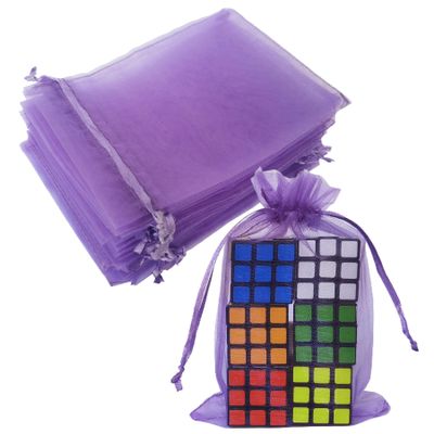 Jwsqmc 4x6 Inch Sheer Organza Mesh Drawstring Gift Wrap Bags Lavender 50pcs