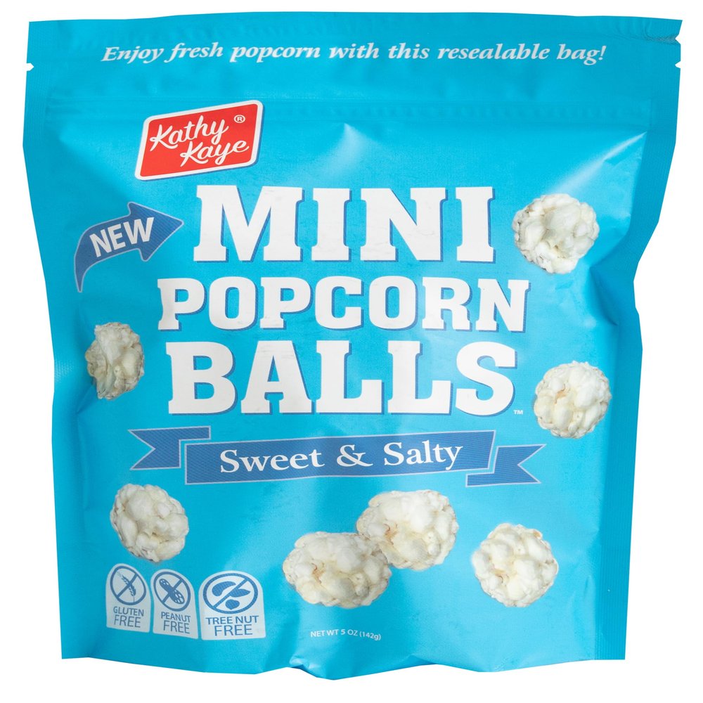 Kathy Kaye Mini Popcorn Balls | Sweet & Salty Bite-Sized Snacks | Light, Crisp & Delicious | 6-Pack of 5 oz. Bags | Perfect for Parties, Lunches, Concessions & Goody Bags | Classic Flavor, Mini Size Fun!
