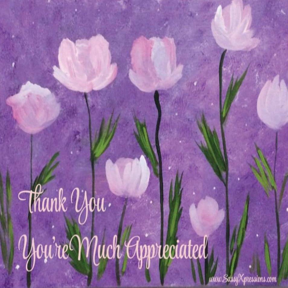 SassyXpressions Thank You Youre Much Appreciated Cute Thank You Card Magnet Lavender Floral Magnetic Greeting Card with Envelopes 5.5x4.25 Inches Note Card with with Self-Seal Envelope