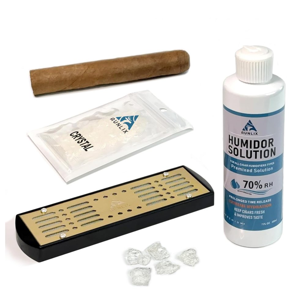 Aunlix Cigar Humidifier & Humidor Solution Set, Safe Humidity Control Packs, Keep 70% RH for Cigar Humidor, Cigar Box, Aging Cigars (1-100 Cigars), DIY Upgrade Humidification System