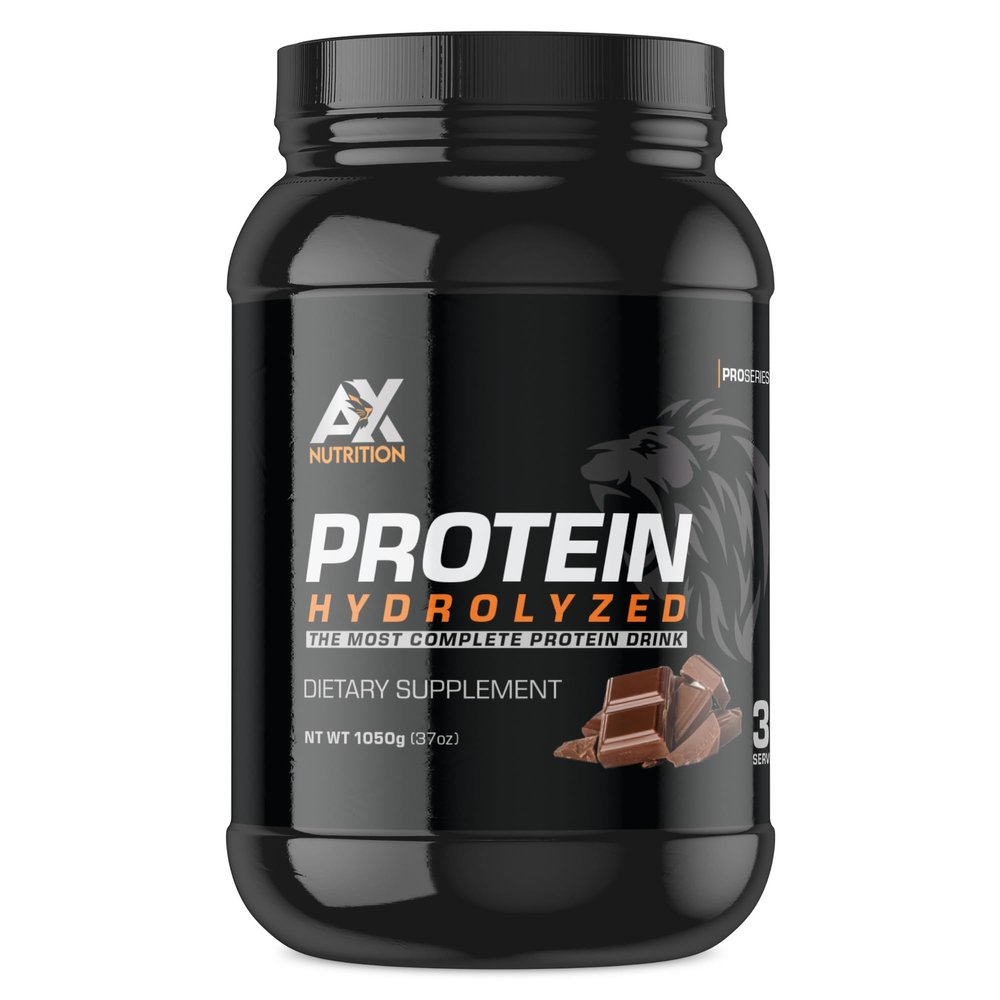AX Nutrition Chocolate Hydrolyzed Protein Powder 21g Per Serving 37oz, 30 Servings New Bigger Size, Rich Chocolate Flavor, Premium Quality Protein