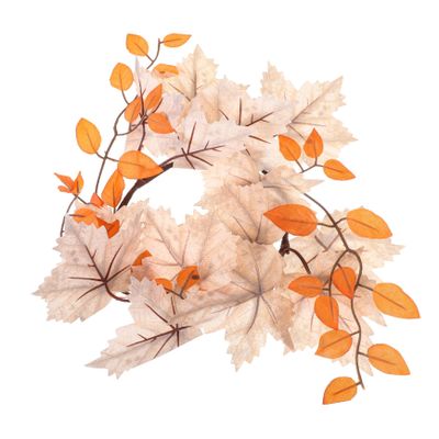 ABOOFAN Fall Candle Ring Wreath Artificial Maple Leaves for Thanksgiving Table Decor Centerpiece for Autumn Celebrations and Festive Gatherings
