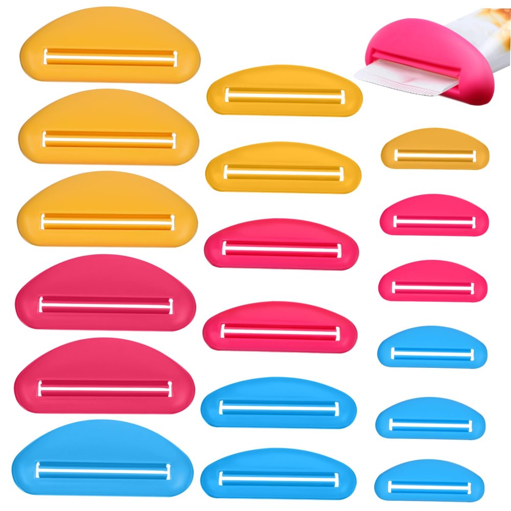 PartyKindom 18pcs Toothpaste Tube Squeezer Multi-Purpose Squeezing Tools for Creams and Ointments Ergonomic Design for Bathroom and Kitchen Organization