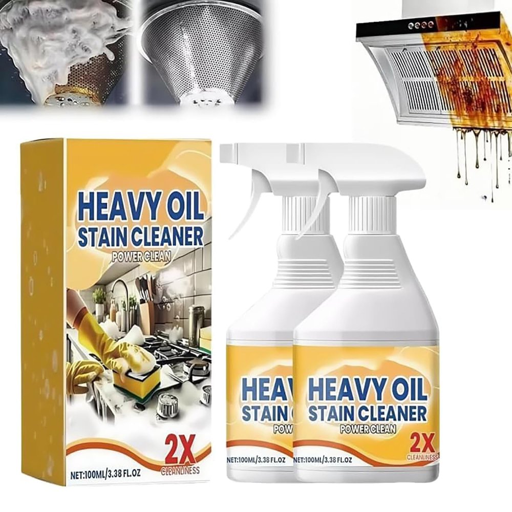 Chowye Heavy Duty Degreaser Cleaner Spray, Powerful Clean Up Kitchen Oil Stains Spray, Kitchen Heavy Oil Cleaning Agent, All Purpose Household Cleaning Spray for Oven, Stove (2)