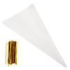 NOLITOY 16x30cm Transparent Candy Packaging Bags 100pcs Cone Shaped Treat Bags for Birthday Parties Popcorn Cookie Wrappers Twist Ties view 1