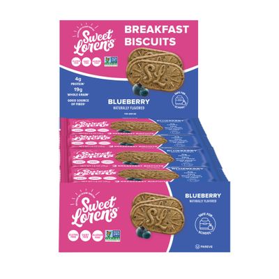 Sweet Loren's Breakfast Biscuits, Blueberry, 1 Pack, Total 24 x 1.6 oz
