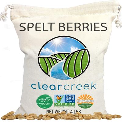 CLEAR CREEK Spelt Berries | 4 lb | Vegan | Non-GMO Project Verified | North American Grown