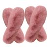 Gogogmee 4 Pairs Warm Insoles Faux Fur Slipper Inserts for Women Men Fluffy Pink Inner Soles for Cold Weather view 1