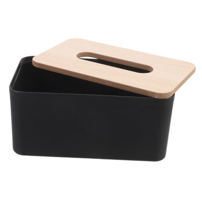 LABRIMP Tissue Box Cover Rectangular Wood Plastic Tissue Holder for Home Office and Public Use Capacity Dispenser for Standard Design