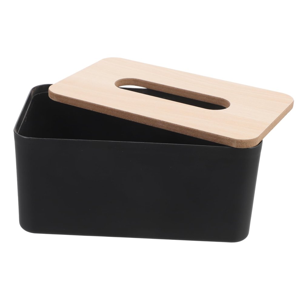 LABRIMP Tissue Box Cover Rectangular Wood Plastic Tissue Holder for Home Office and Public Use Capacity Dispenser for Standard Design