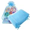 100 Piece Gift Organza Bags with Drawstring 5x7 inch Baby Blue for Baby Shower,Christmas,Party Favors,Birthday,Wedding,Bridal Shower Sheer Fabric Clear Mesh Sachet for Jewelry,Candy,Lipstick,Beads view 1