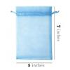 100 Piece Gift Organza Bags with Drawstring 5x7 inch Baby Blue for Baby Shower,Christmas,Party Favors,Birthday,Wedding,Bridal Shower Sheer Fabric Clear Mesh Sachet for Jewelry,Candy,Lipstick,Beads view 2