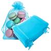 100 Pc Gift Organza Bags with Drawstrings 5x7 inch Aqua Blue for Baby Shower,Christmas,Party Favors,Birthday,Wedding,Bridal Shower Sheer Fabric Clear Mesh Sachet for Jewelry,Candy,Cookie,Keychain view 1
