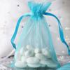 100 Pc Gift Organza Bags with Drawstrings 5x7 inch Aqua Blue for Baby Shower,Christmas,Party Favors,Birthday,Wedding,Bridal Shower Sheer Fabric Clear Mesh Sachet for Jewelry,Candy,Cookie,Keychain view 3
