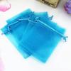 100 Pc Gift Organza Bags with Drawstrings 5x7 inch Aqua Blue for Baby Shower,Christmas,Party Favors,Birthday,Wedding,Bridal Shower Sheer Fabric Clear Mesh Sachet for Jewelry,Candy,Cookie,Keychain view 4