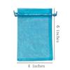 100 Count Gifts Organza Bags with Drawstring 4x6 inch Aqua Blue for Baby Shower,Christmas,Party Favors,Birthday,Wedding,Bridal Shower Sheer Fabric Clear Mesh Rope Sachet for Jewelry,Candy,Tiny Toy view 2