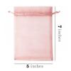 100 Pcs Gift Organza Bags with Drawstring 5x7 Inche Blush Pink for Baby Shower,Christmas,Party Favors,Birthday,Wedding,Bridal Shower,Candy Bar Sheer Fabric Clear Mesh Sachet for Men Jewelry,Candy view 2