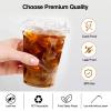 20 oz Clear Disposable Plastic Cups with Straws and Sip Lids, 50 Pack Clear Plastic Tumblers, Heavy-duty Party Glasses, Disposable Cups for Thanksgiving, Halloween, Christmas Party, Sturdy & Food Safe view 3