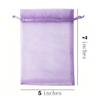 100 Pc Gift Organza Bags with Drawstring 5x7 inch Lilac for Baby Shower,Christmas,Party Favors,Birthday,Wedding,Graduate,Bridal Shower Sheer Fabric Clear Mesh Tulle Sachet for Jewelry,Candy,Lashes view 2