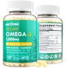 2 Pack Vegan Omega 3 D3 K2 CoQ10 Supplement, Plant Based DHA EPA ALA for Women Men, Omega 3 Organic Algae Flaxseed Oil Supplement for Bone, Brain, Eye & Immune Support, No Carrageenan, 240 Softgels view 1