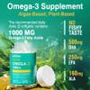 2 Pack Vegan Omega 3 D3 K2 CoQ10 Supplement, Plant Based DHA EPA ALA for Women Men, Omega 3 Organic Algae Flaxseed Oil Supplement for Bone, Brain, Eye & Immune Support, No Carrageenan, 240 Softgels view 3