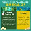 2 Pack Vegan Omega 3 D3 K2 CoQ10 Supplement, Plant Based DHA EPA ALA for Women Men, Omega 3 Organic Algae Flaxseed Oil Supplement for Bone, Brain, Eye & Immune Support, No Carrageenan, 240 Softgels view 4