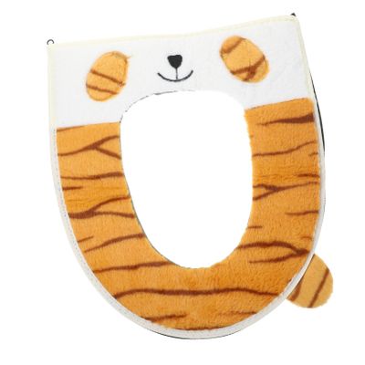 RORPOIR Elongated Padded Toilet Seat Thermal Washable Cotton Velvet Cover for Bathroom