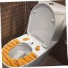 RORPOIR Elongated Padded Toilet Seat Thermal Washable Cotton Velvet Cover for Bathroom view 2
