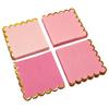 100 Pcs 5 x 5 Inch Golden Edge Scalloped Cocktail Napkins 2 Ply Wedding Shower Napkins Elegant Birthday Party Napkin Anniversary Reception Dessert Napkin Dinner Lunch Paper Supplies Pink view 1
