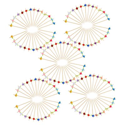 GRIRIW 100pcs Flower Cocktail Garnish Toothpicks Elegant Skewers for Appetizers Wedding and Party Decorations Fancy Satin