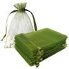 100 Pcs Gift Organza Bags with Drawstring 4x6 inch Light Green for Baby Shower,Christmas,Party Favors,Birthday,Wedding,Bridal Shower Sheer Fabric Clear Mesh Organizer Sachet for Jewelry,Candy,Necklace view 1