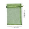 100 Pcs Gift Organza Bags with Drawstring 4x6 inch Light Green for Baby Shower,Christmas,Party Favors,Birthday,Wedding,Bridal Shower Sheer Fabric Clear Mesh Organizer Sachet for Jewelry,Candy,Necklace view 2