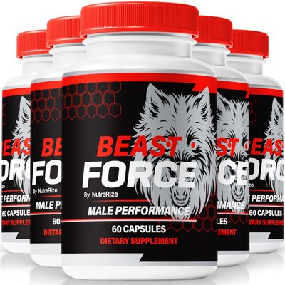 (5 Pack) Beast Force for Men, Official BeastForce Male Formula, Powerful Blend to Support Lasting Energy, Stamina and Peak Performance, All-Natural Best Force Pastillas Review (300 Capsules)