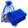100 Count Gift Organza Bags Drawstring 4x6 inch Royal Blue for Jewelry,Candy Sheer Fabric Clear Mesh Tulle Plain Rope Sachet for Baby Shower,Christmas,Party Favors,40th Birthday,Wedding,Bridal Shower view 1