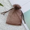 100 Pcs Gift Organza Bags with Drawstring 5x7 inch Brown for Jewelry,Candy,Chocolate Sheer Fabric Clear Mesh Shiny Sachet for Baby Shower,Christmas,Party Favors,Baby Boy Birthday,Wedding,Bridal Shower view 4
