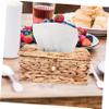 LIFKOME 1Pc Retro Seaweed Woven Tissue Box Holder for Desktop and Yellow Bathroom and Office Napkin Storage Container with Bottom Push-Pull Groove Design and Smooth Finish for Long-Term Use view 2