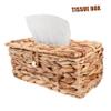 LIFKOME 1Pc Retro Seaweed Woven Tissue Box Holder for Desktop and Yellow Bathroom and Office Napkin Storage Container with Bottom Push-Pull Groove Design and Smooth Finish for Long-Term Use view 3